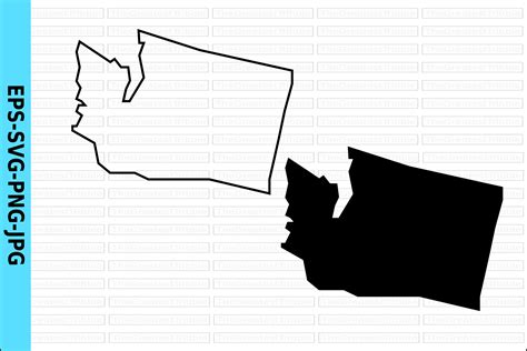 Washington Outline Washington Silhouette Gráfico Por Tgt Designs