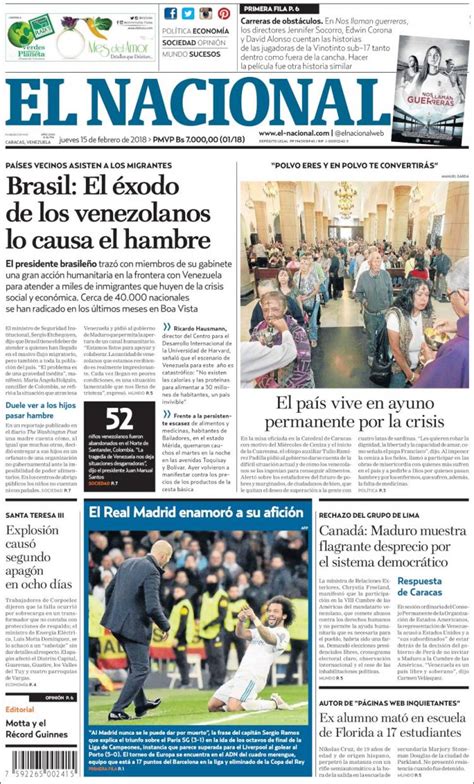Manténgase informado, noticias de paraguay en www.hoy.com.py. Periódico El Nacional (Venezuela). Periódicos de Venezuela ...