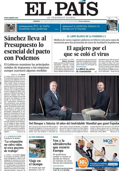 Periodico El País 14 6 2020