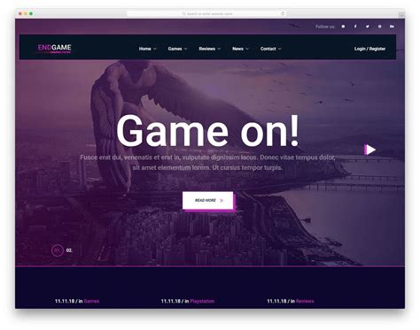 36 Free Gaming Website Templates With Lively Design