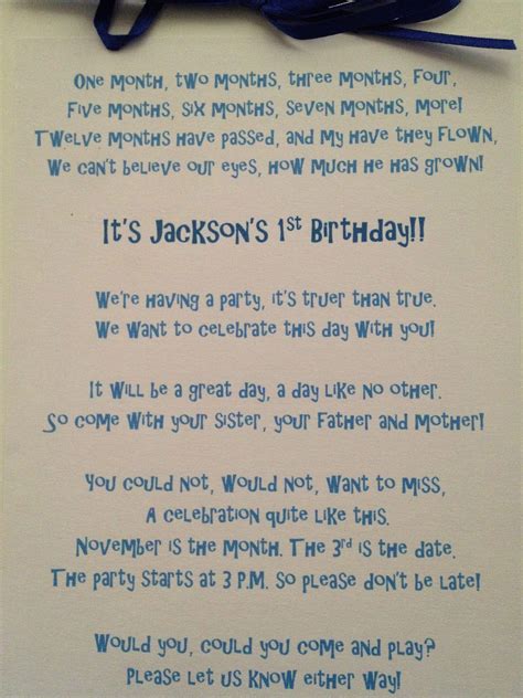 Poem Written For Inside Of Dr Suess 1st Birthday Invitation