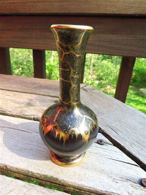 Vintage Vase 1960s Bud Vase Made In Germany With Hand Painted Gold