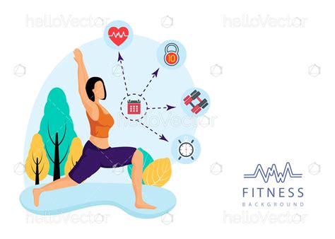 Health And Fitness Concept Graphic Womens Fitness Vector