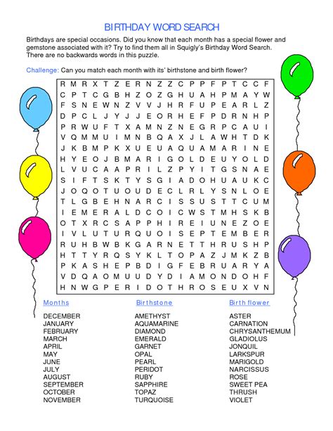 Happy Birthday Word Search In Happy Birthday Words Birthday Words Wedding Planning