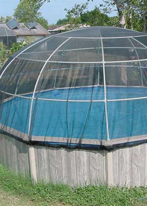 The pool enclosure prevents outsiders from observing your pool activities as well as accessing your pool without authorization. Pool Igloo - Above Ground Pool Enclosure | Above ground pool landscaping, Pool cage, Pool enclosures