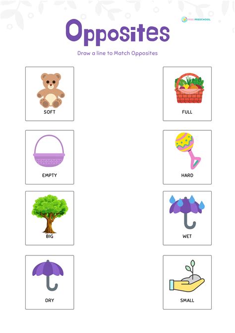 Opposites Kindergarten Phonics Worksheets Opposite Words English