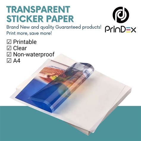 20sheets A4 Inkjet Clear Vinyl Sticker Paper Transparent Sticker Paper