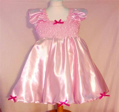 Sale All Sizes 40 Gbp Adult Baby Sissy Short Dress In Pink Etsy