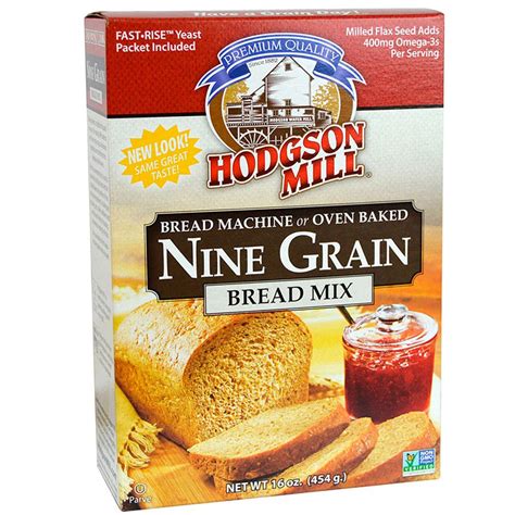 Hodgson Mill Nine Grain Bread Mix 16 Ounce Boxes Pack Of 6 Bread Mix For Bread Machines Or