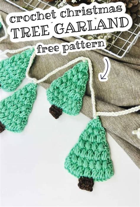 crochet christmas tree garland free pattern