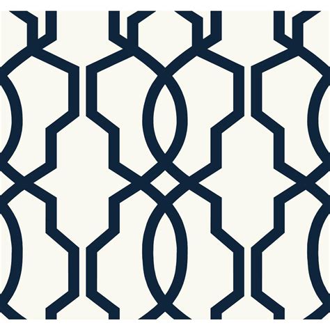 Ashford Geometrics Navy Blue And White Hourglass Trellis