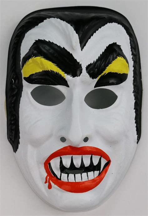 Vintage Dracula Halloween Mask Horror Monster Vampire Creepy Etsy In