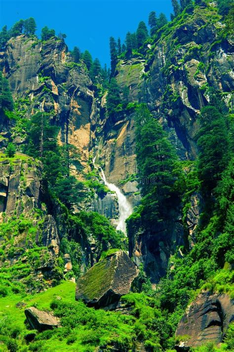 The Waterfall In Kullu Valley Near Kullu Town India Stock Photo