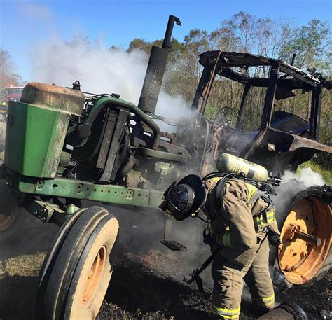 Fire Destroys John Deere Tractor
