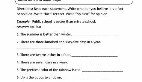 Is it Fact or Opinion? Worksheet | Hecho y opinión, Actividades de