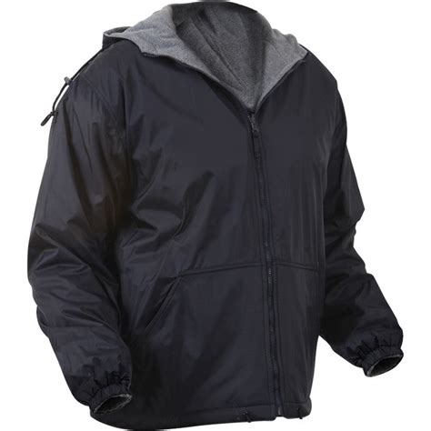 Black Reversible Fleece Lined Hooded Jacket Nylon Army Navy Store