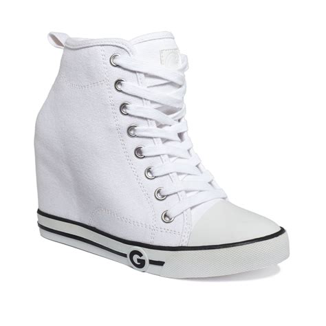 Lyst G By Guess Womens Majestey Wedge High Top Sneakers In White