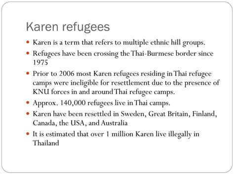Ppt Karen Refugees And Their Resettlement In Georgia Powerpoint