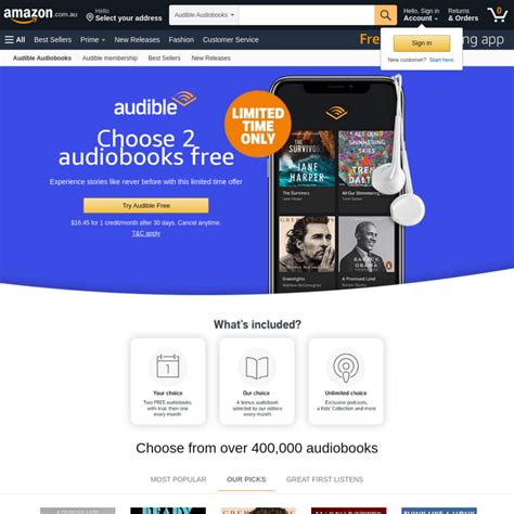 Audiobook 2 Audible Credits When You Join A Free Trial Prime Members