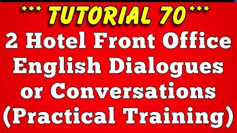 Hotel Front Office Dialogue Conversation Part 2 Tutorial 70 Youtube