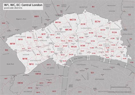 Map Of Central London Postcode Districts W WC EC Maproom