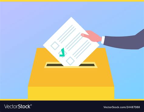 Election Day Concept Voter Hand Putting Paper Vector Image