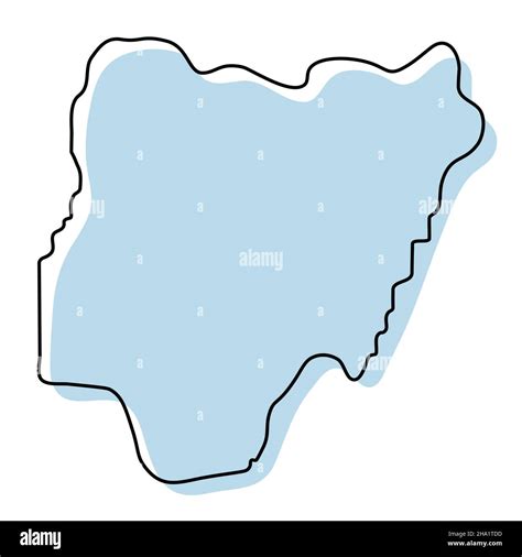 Stylized Simple Outline Map Of Nigeria Icon Blue Sketch Map Of Nigeria