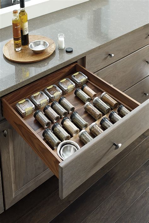 Spice Drawer Specie Matched Interior Omega Cabinetry