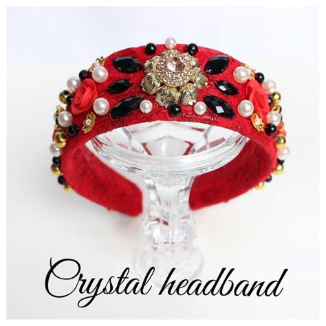 Сrystal crown padded headband women Beaded headband for women Crown