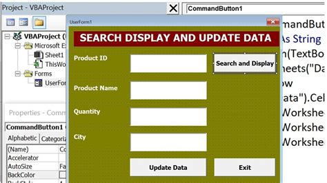 Excel VBA Userform To Search And Update Data Excel VBA Userform Example YouTube