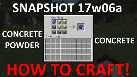 Snapshot 17w06a - HOW TO CRAFT CONCRETE AND CONCRETE POWDER - YouTube