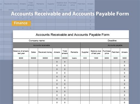 Excel Of Grey Accounts Receivable And Accounts Payable Formxlsx Wps