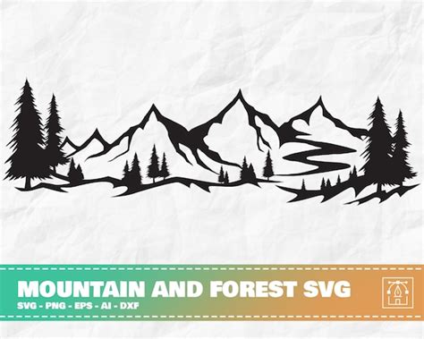 Mountain And Forest Svg Mountain Clipart Mountain Svg Etsy