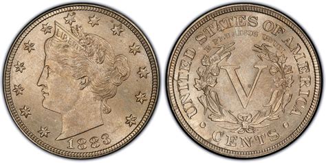 Images Of Liberty Nickel 1883 5c With Cents Pcgs Coinfacts