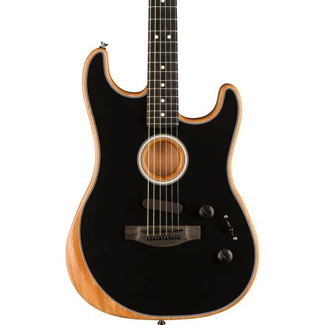Fender Acoustasonic Stratocaster Acoustic Electric Guitar Black Guitar Center
