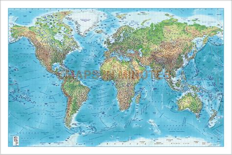 Regular Style Contemporary Canvas World Wall Map 72 X 38
