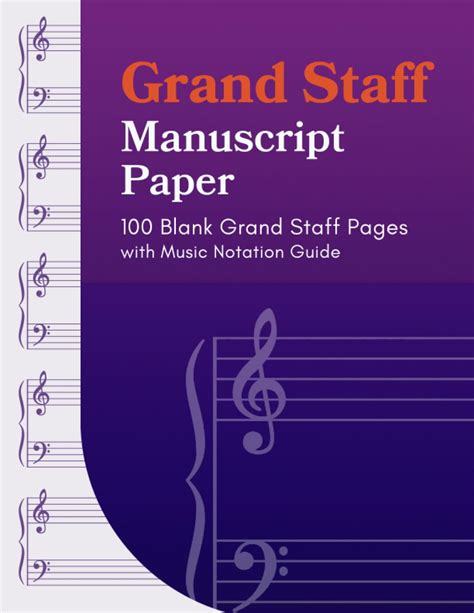 Buy Grand Staff Manuscript Paper 100 Blank Grand Staff Pages With