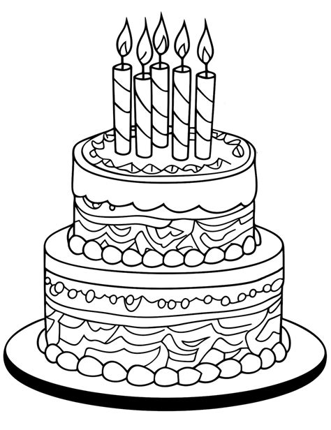 53 Joyous Birthday Cake Coloring Pages Free Printable Our