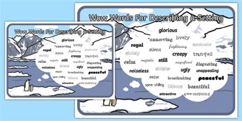 Adjectives For Describing A Setting Poster Esl Adjectives For Describing