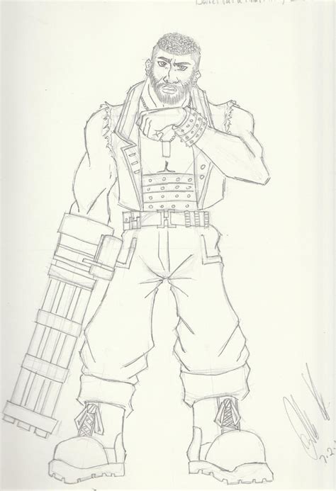 Final Fantasy 7 Barret Sketch 2 By Jphollingsworth On Deviantart