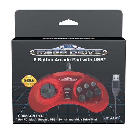 Buy Retro Bit Official Sega Mega Drive Usb Controller 8 Button Arcade