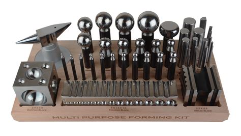 43 Piece Multi Purpose Metal Forming Dapping Set With Block Anvil
