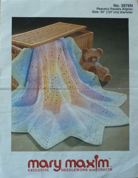 Vintage Mary Maxim Crochet Pattern Peaceful Pastels Baby