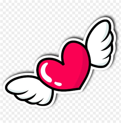 Heart With Wings Vinyl Die Cut Sticker Love Sticker Heart Png Image