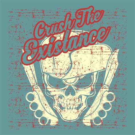 Grunge Style Vintage Skull Wearing Hat Hand Drawing Vector Stock Vector