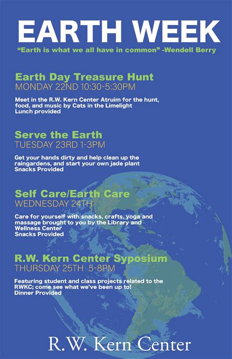 Earth Week Earth Day Treasure Hunt Rw Kern Center