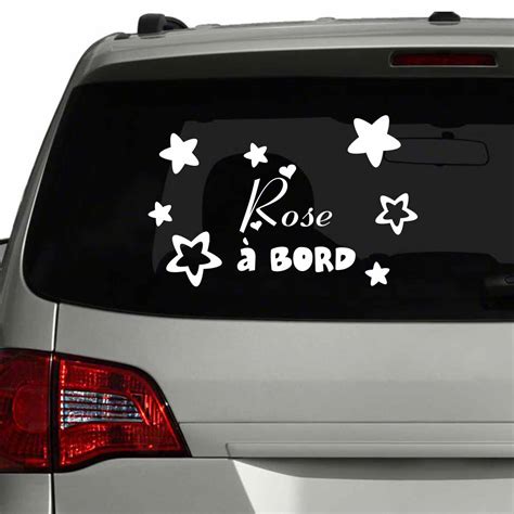 sticker bébé à bord personnalisé et ses étoiles stickers stickers auto voitures ambiance sticker