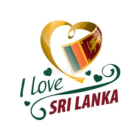 National Flag Of The Sri Lanka In The Shape Of A Heart And The