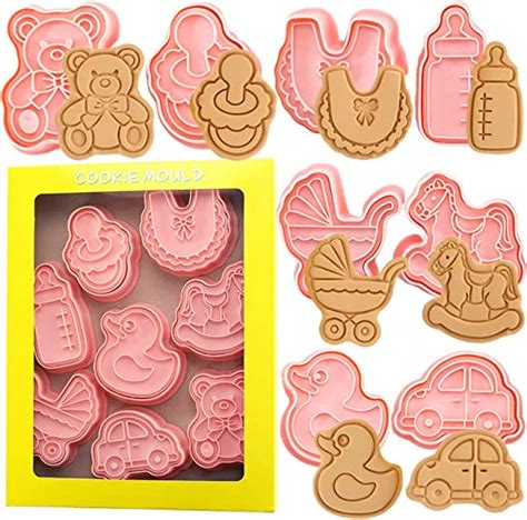 Crethink Baby Shower Cookie Cutter 8 Stampi Per Biscotti In Plastica