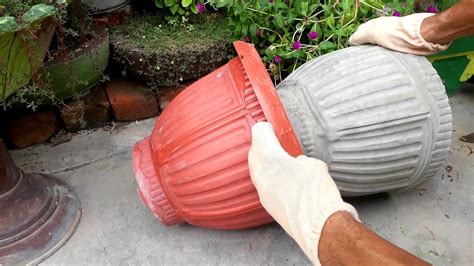 How to make beautiful cement pot at home easily | DIY Creative flower